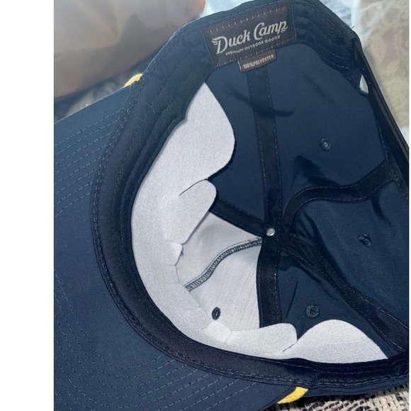 Duck Camp Navy Blue Trout Embroidered Rope Hat Mens Snapback Fishing Cap - Picture 5 of 6